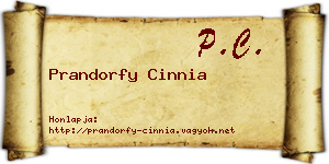 Prandorfy Cinnia névjegykártya